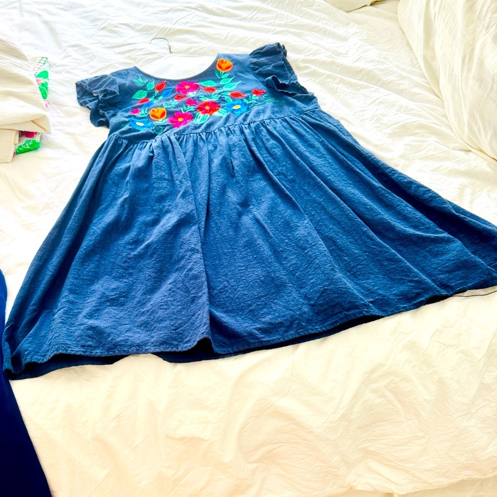 100% Cotton Dress Ruffle detail